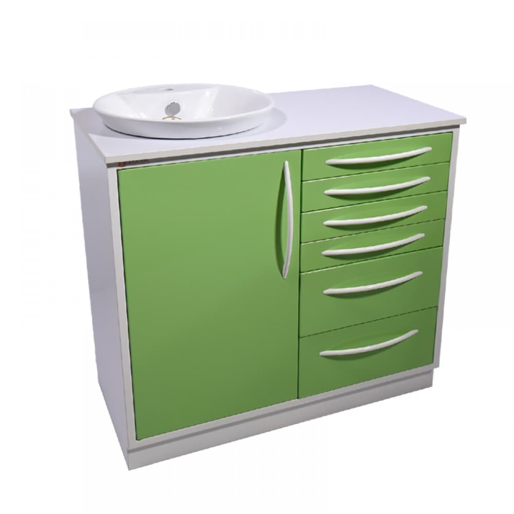 کابینت دندانپزشکی یک متری فلزی با سینک چینی مدل c m 6/1 f اکباتان