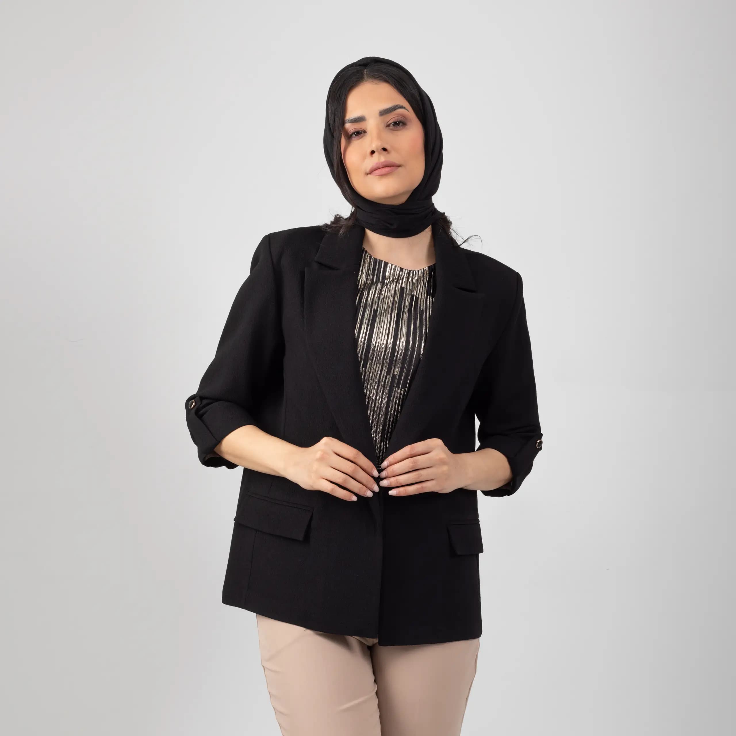 کت یقه انگلیسی آستین دکمه مدل 120466 — تصویر ۵