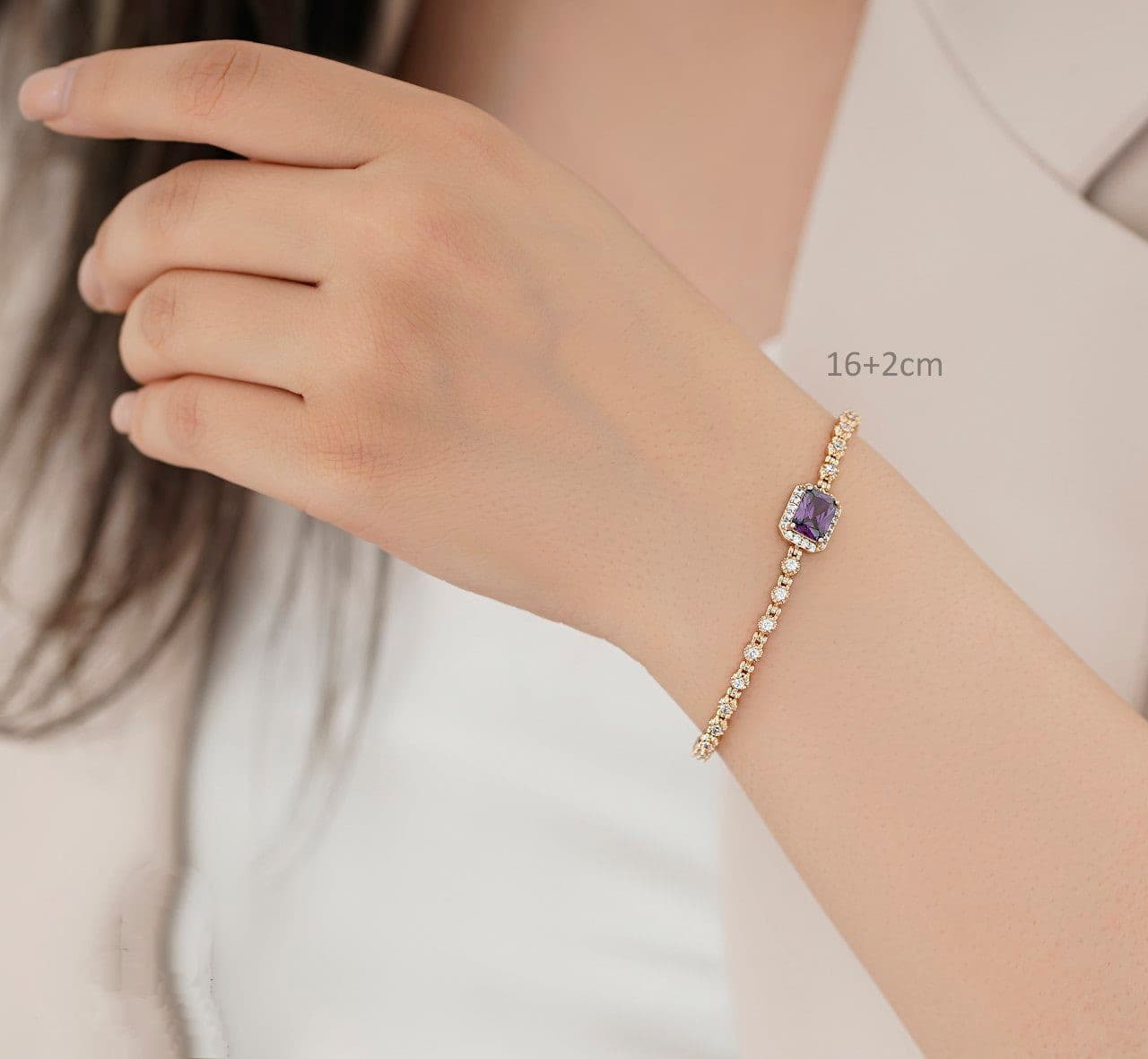 دستبند زنانه جواهری آمیتیس طرح طلا DS31 — تصویر ۳