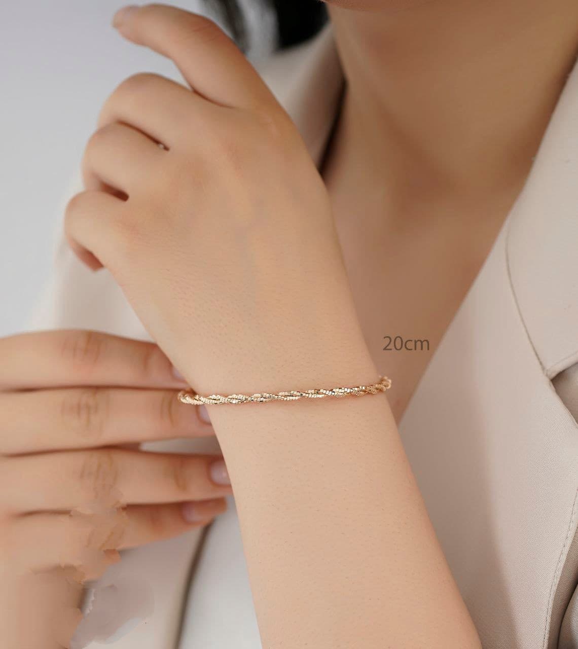 دستبند زنانه پیچی طرح طلا DS25 — تصویر ۳