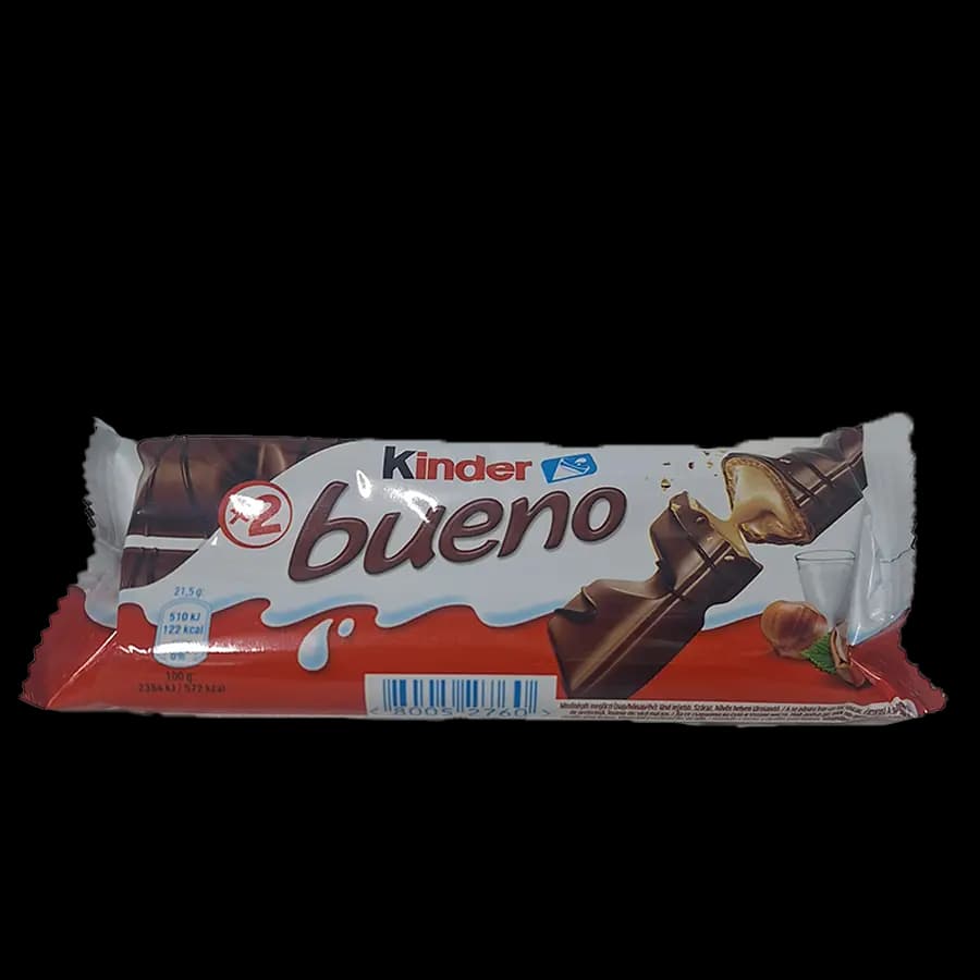 ویفر شکلاتی کیندر بوینو دو قلو با مغز کرم فندقی (Kinder Bueno) 43 گرمی – بسته 15 عددی — تصویر ۲