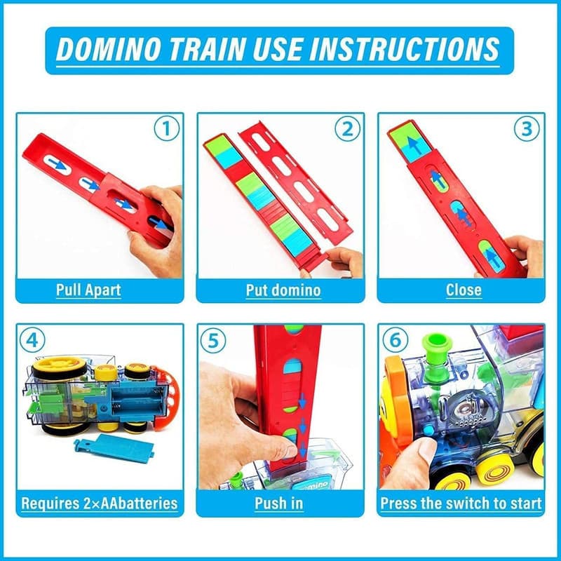 قطار بازی ناب سل مدل موزیکال چراغدار دومینو 60 تکه DOMINO MINI TRAIN 60 PCS — تصویر ۶