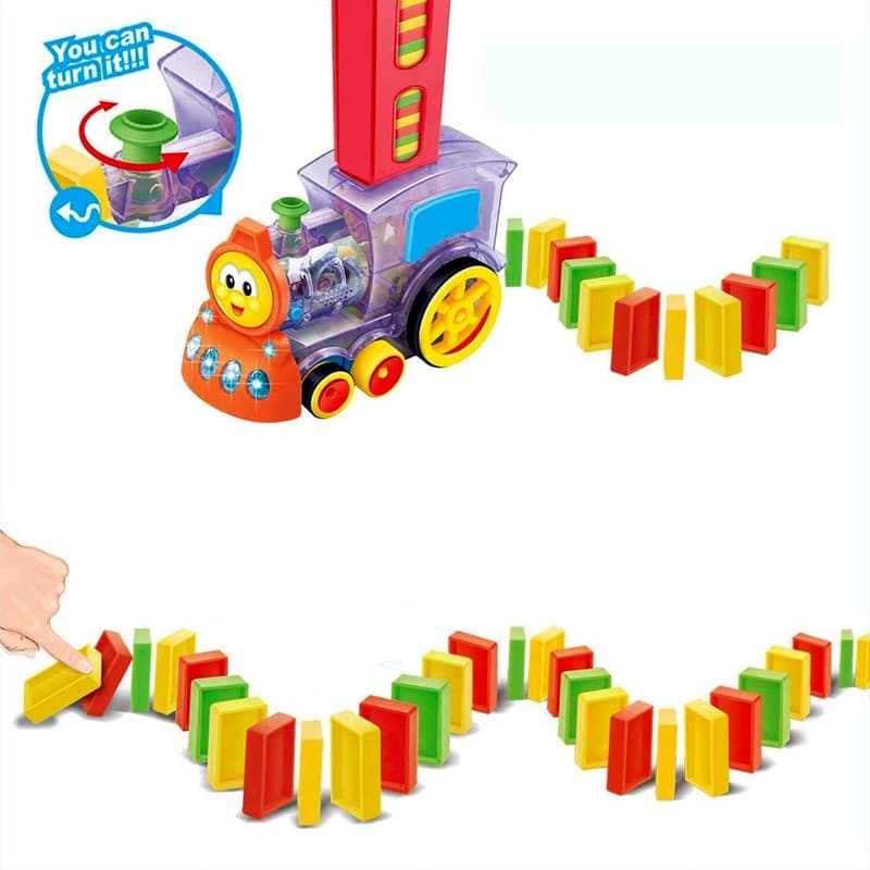 قطار بازی ناب سل مدل موزیکال چراغدار دومینو 60 تکه DOMINO MINI TRAIN 60 PCS — تصویر ۷
