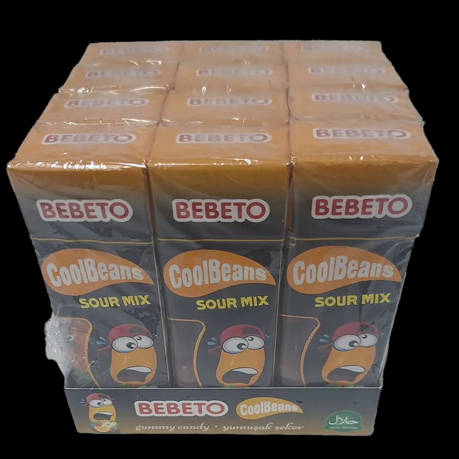 پاستیل ببتو مدل کول بینز (CoolBeans) میکس میوه های ترش 30 گرمی بسته 12 عددی