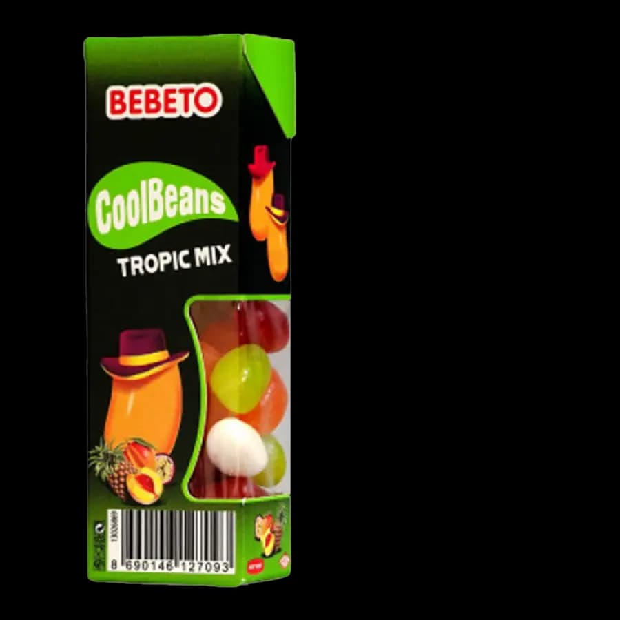 پاستیل ببتو مدل کول بینز (CoolBeans) میکس میوه های استوایی 30 گرمی بسته 12 عددی — تصویر ۳