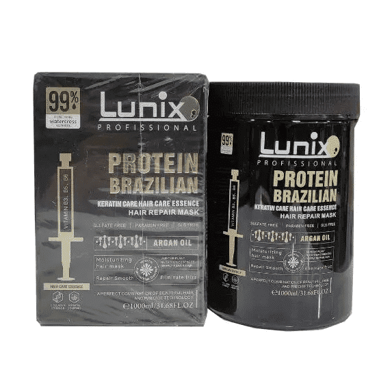 ماسک مو برزیلی پروتئین و کراتین لونیکس (Lunix) حجم 1000 میلی گرم بدون سولفات و سیلیکون