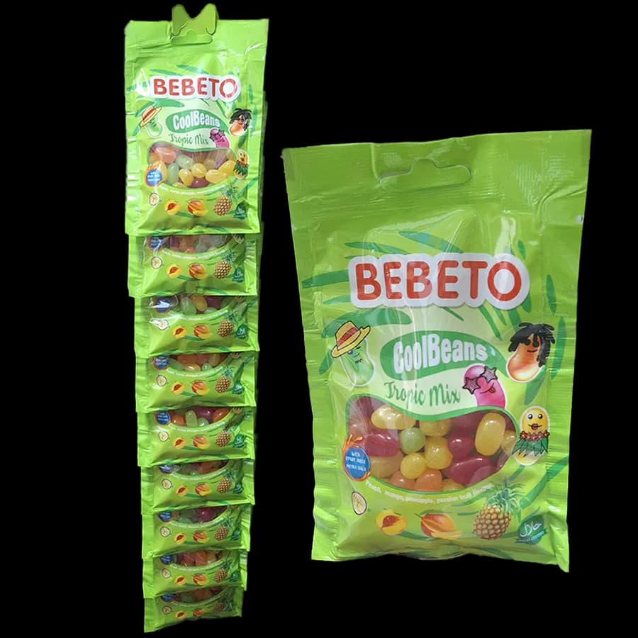 پاستیل ببتو مدل کول بینز (CoolBeans) مخلوط میوه استوایی 60 گرمی بسته 18 عددی