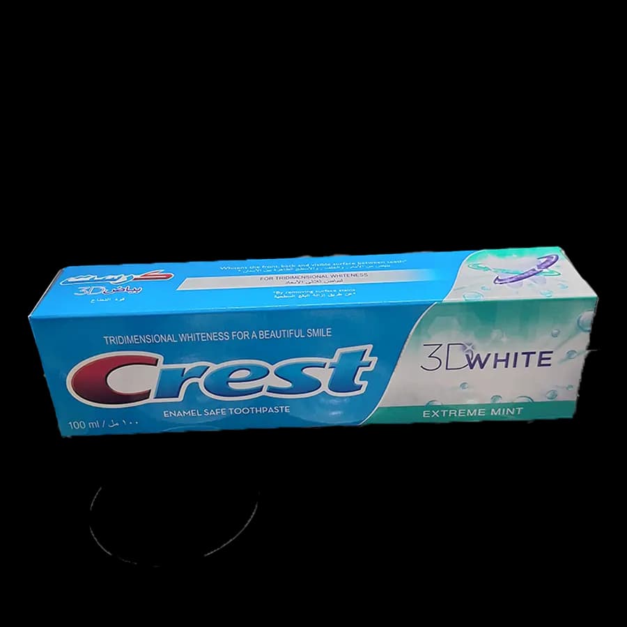 خمیر دندان کرست مدل سفیدکننده سه‌بعدی (3D White) طعم نعناع 100 میل – عمده بسته 12 عددی — تصویر ۲