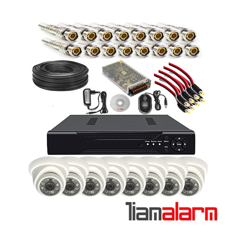 پکیج کامل 8 دوربین مداربسته دام پلاستیکی LIGHT + دستگاه 8 کانال 1080N