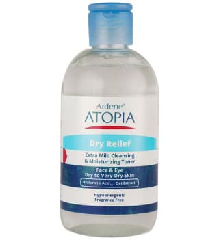 آردن اتوپیا تونر ملایم چشم و صورت مناسب پوست خشک و خیلی خشک حجم 250 میل Ardene Atopia Dry Relief Face And Eye Toner For Dry To Very Dry Skin 250ml