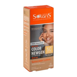 لوسیون ضد آفتاب رنگی بژ طبیعی آردن مدل Color Newgen با +SPF50 مناسب انواع پوست حجم 75 میل Ardene Solaris Sunscreen Lotion Color Newgen 75ml