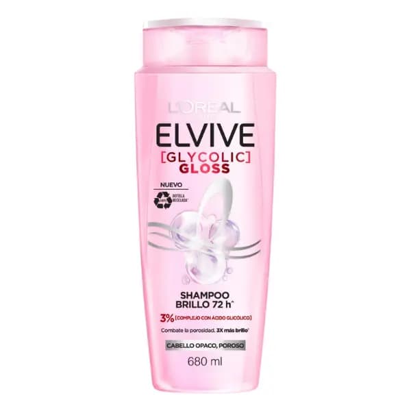 شامپو لورال مدل Glycolic Gloss حجم 680 میلی‌لیتر مخصوص موهای کدر