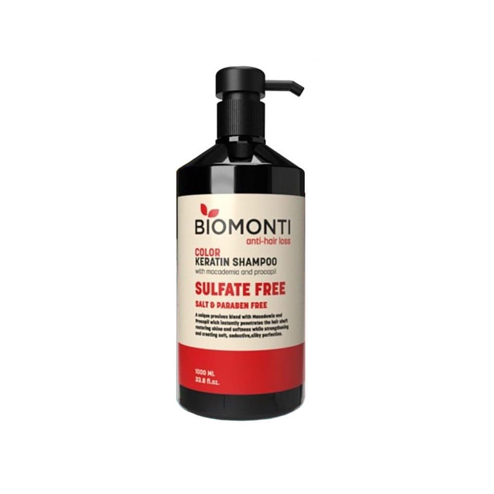 شامپو به همراه ماسک مو بدون سولفات ضد ریزش و کراتینه بیومونتی Biomonti مناسب موهای رنگ شده — تصویر ۳