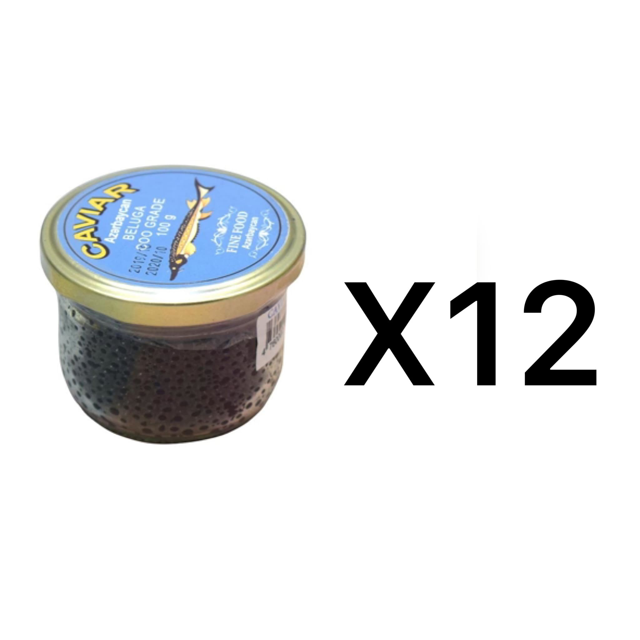 پک 12 عددی خاویار شیشه ای بلوگا آذربایجانیBeluga — تصویر ۳