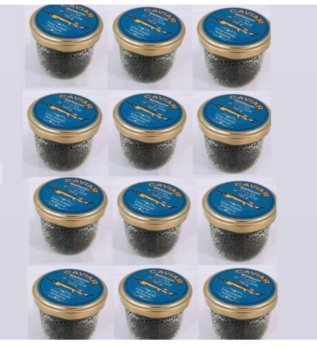 پک 12 عددی خاویار شیشه ای بلوگا آذربایجانیBeluga