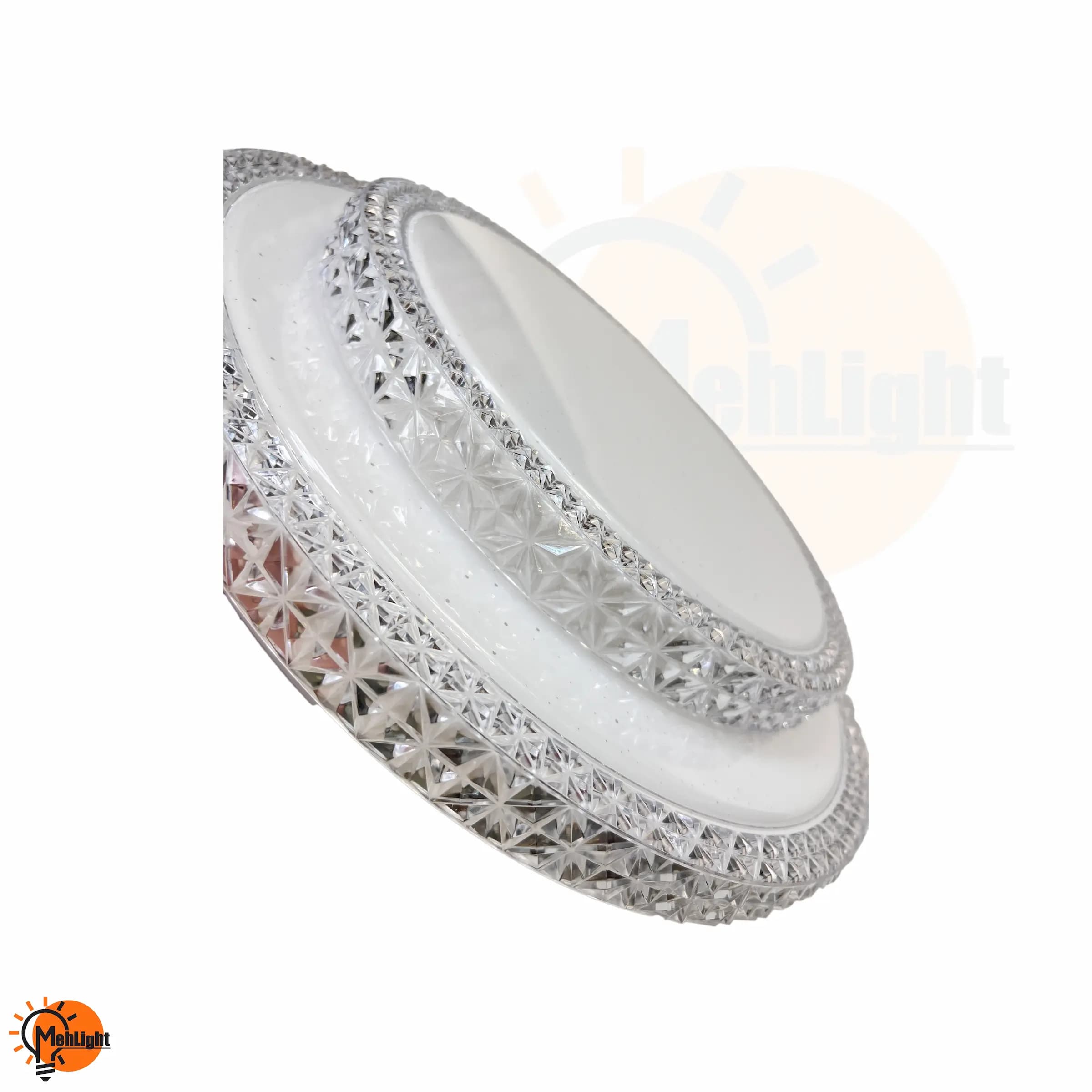 چراغ سقفی دو طبقه کریستالی 72 وات — تصویر ۲