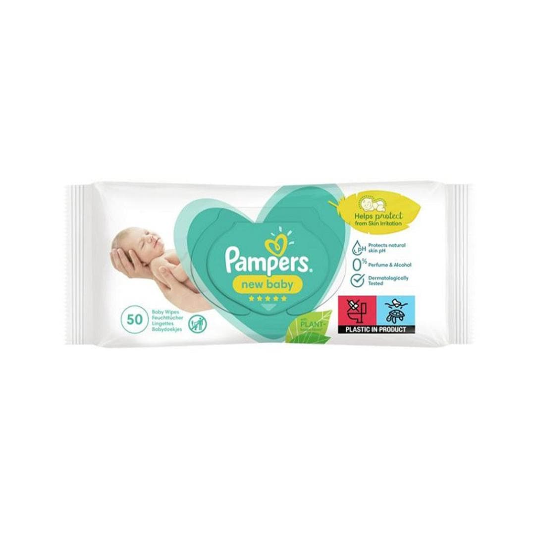 دستمال مرطوب پوست های حساس نوزاد پمپرز Pampers 50عددی