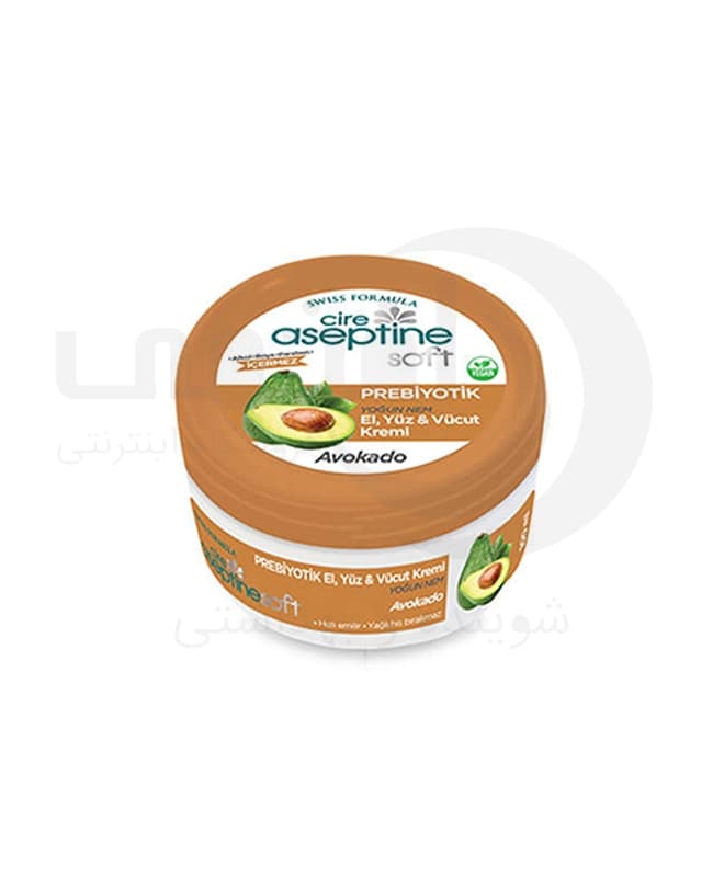 کرم مرطوب کننده دست -صورت و بدن Aseptine حجم 30 میل آووکادو