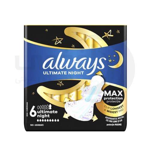 نوار بهداشتی الویز مخصوص شب سایز ۶ بسته ۷ عددی Always Ultimate
