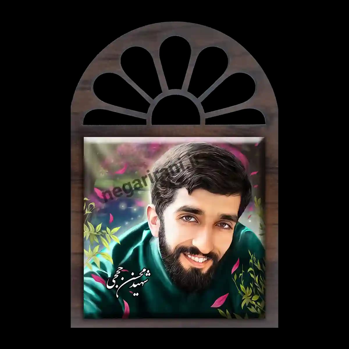 تندیس کاشی پنجره ای شهید محسن حججی مدل 2Z54