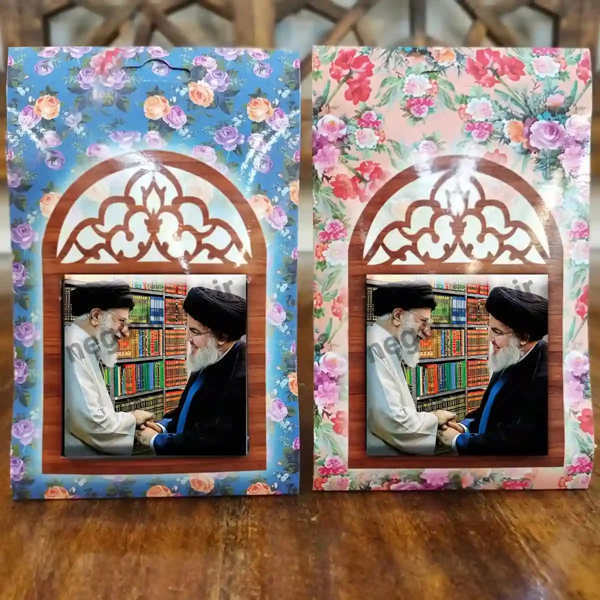 تندیس کاشی پنجره ای شهید نصرالله و رهبری مدل 2Z44 — تصویر ۵