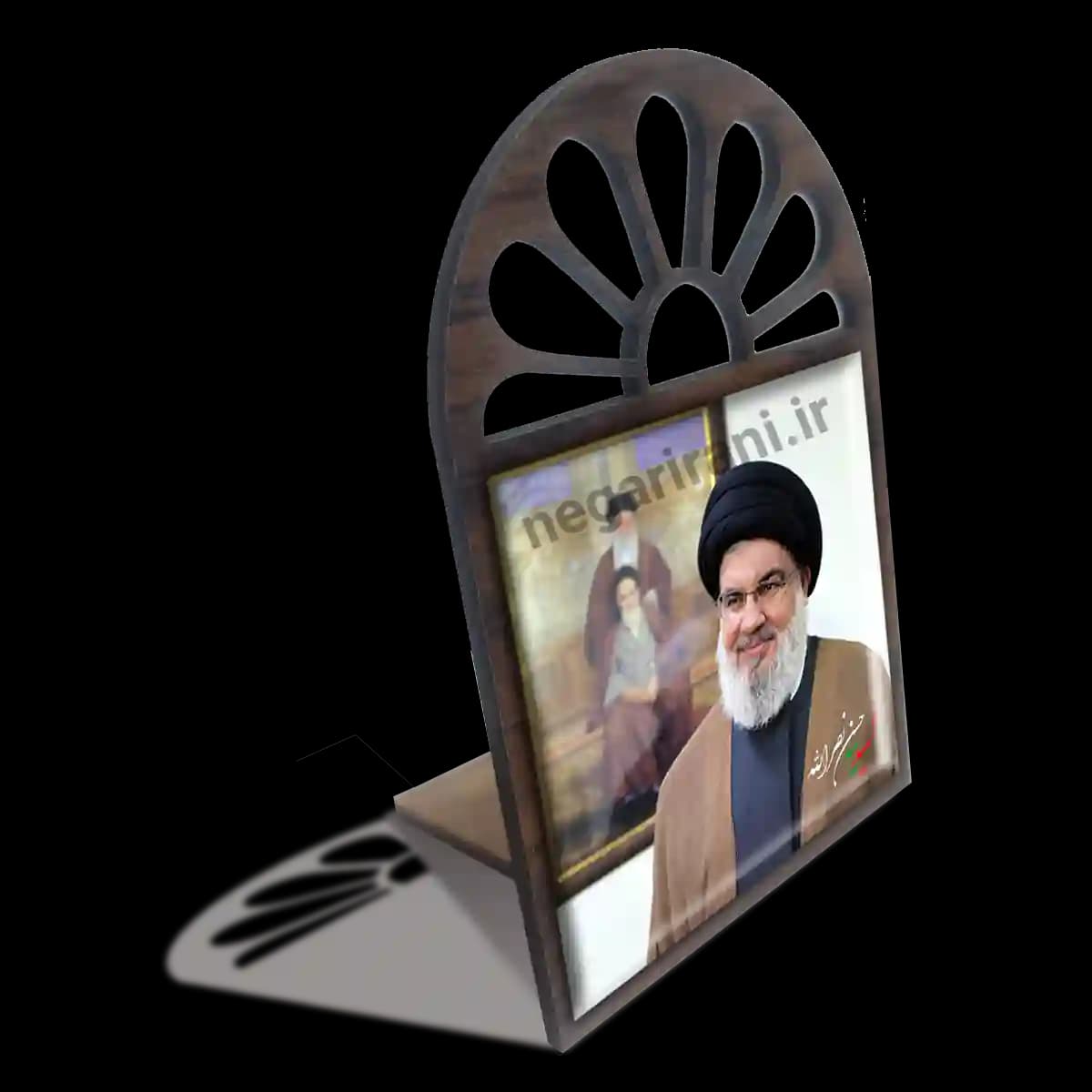 تندیس کاشی پنجره ای شهید نصرالله و رهبری و امام خمینی مدل 2Z40 — تصویر ۴