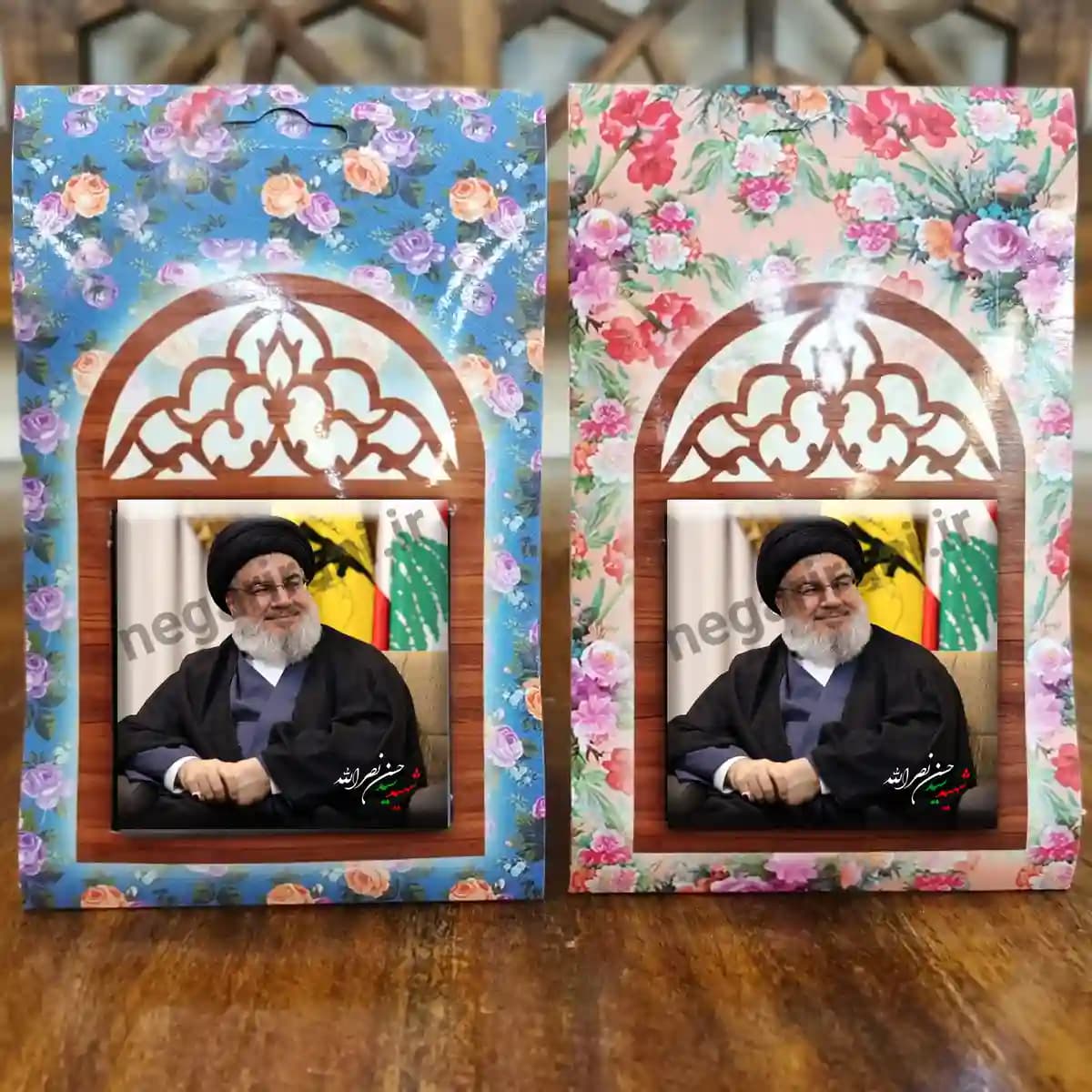 تندیس کاشی پنجره ای شهید سید حسن نصرالله مدل 2Z39 — تصویر ۵