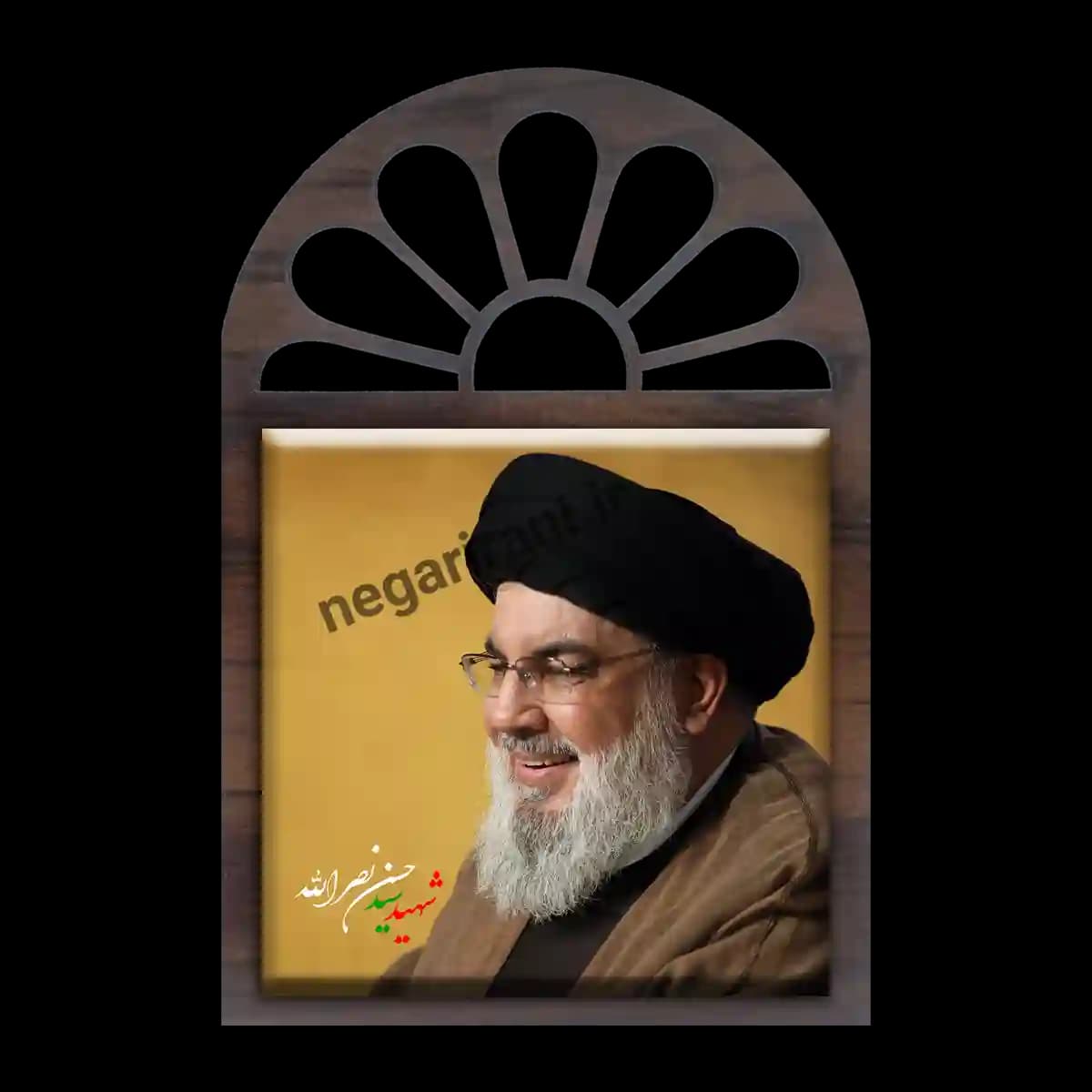 تندیس کاشی پنجره ای دبیرکل حزب الله مدل 2Z38