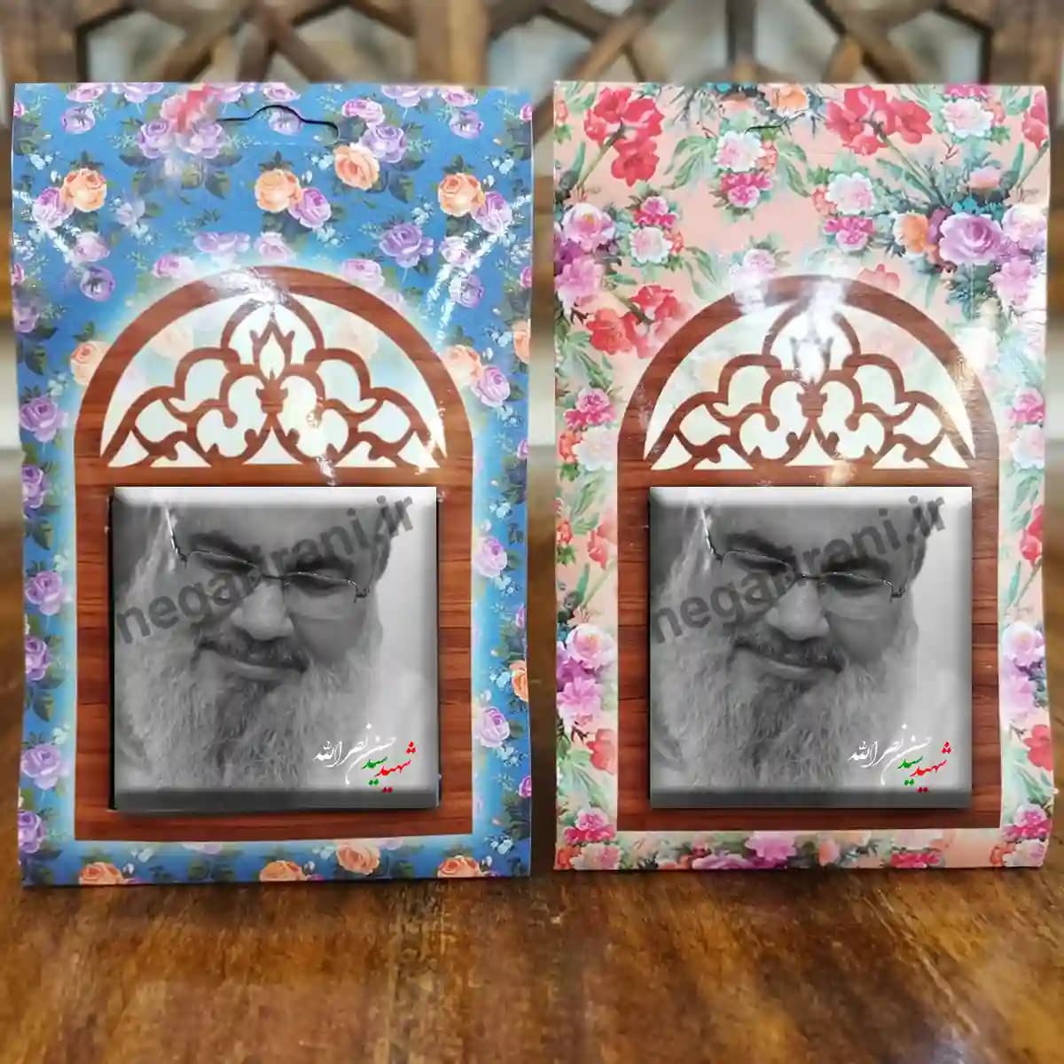 تندیس کاشی پنجره ای شهید حسن نصرالله مدل 2Z37 — تصویر ۵