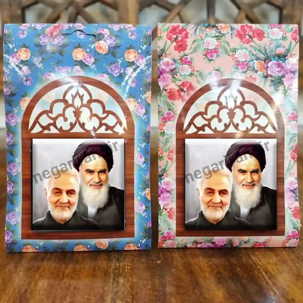 تندیس کاشی پنجره ای سرباز روح الله و رهبری مدل 2ZG115 — تصویر ۵