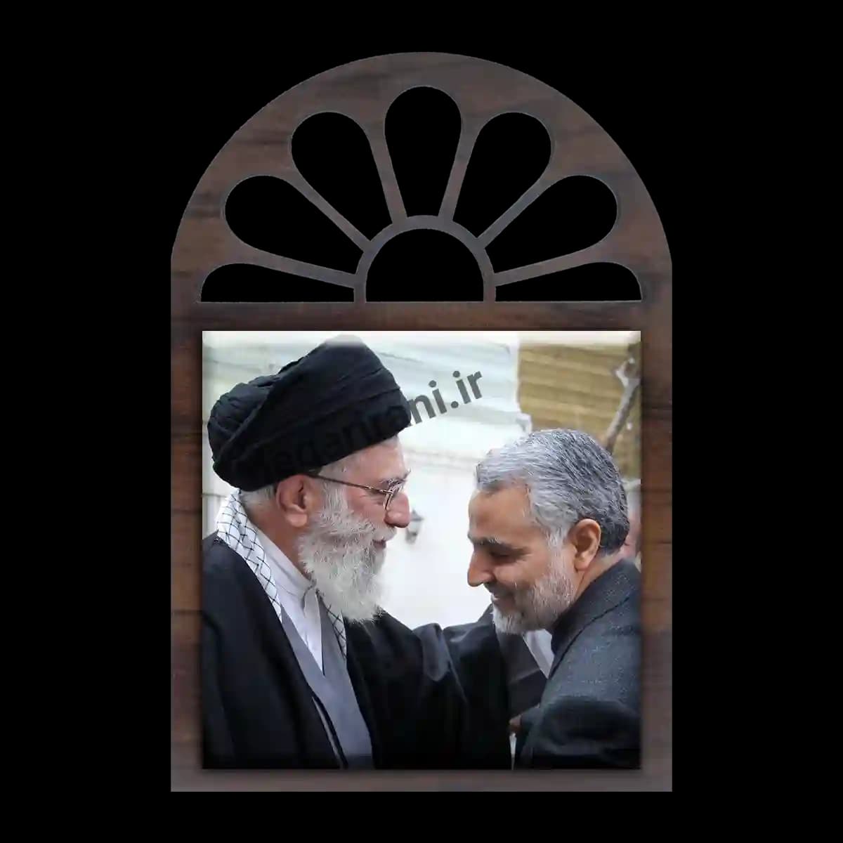 تندیس کاشی پنجره ای رهبر با حاج قاسم مدل 2ZG100