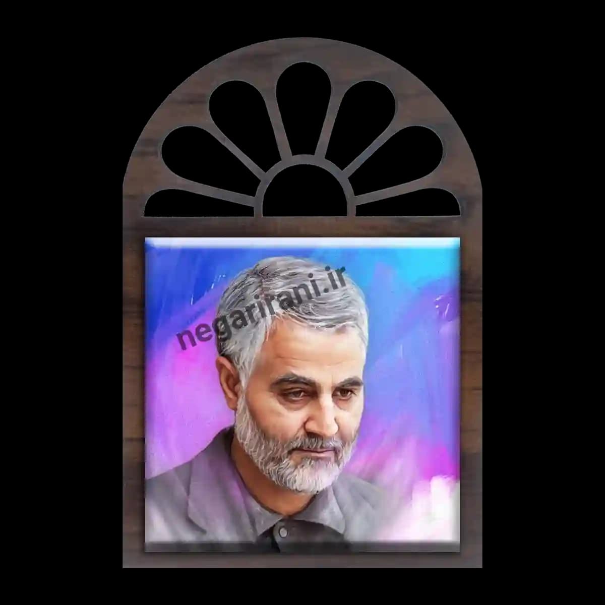 تندیس کاشی پنجره ای نقاشی شده سلیمانی مدل 2ZG83