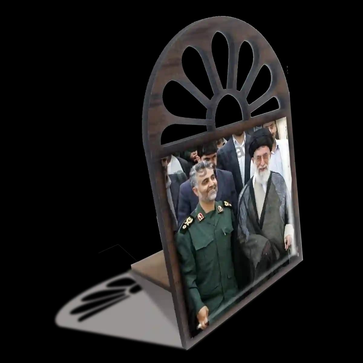 تندیس کاشی پنجره ای شهید حاج قاسم و امام خامنه ای مدل 2ZG72 — تصویر ۴