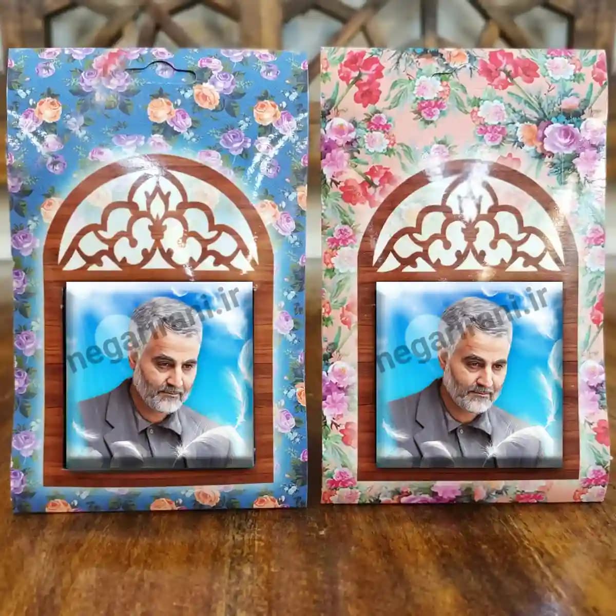 تندیس کاشی پنجره ای شهید حاج قاسم سلیمانی مدل 2ZG66 — تصویر ۵