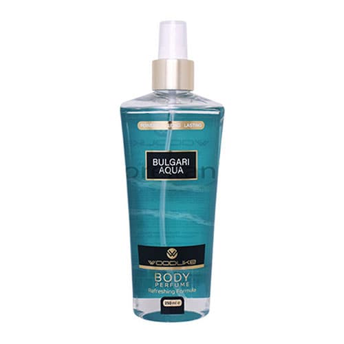 بادی اسپلش مردانه وودلایک مدل Bulgari Aqua حجم 250 میل
