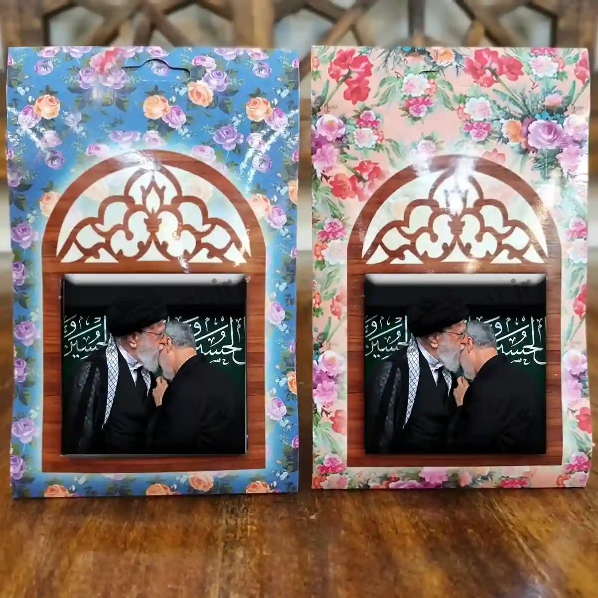 تندیس کاشی پنجره ای رهبری و حاج قاسم مدل 2ZG49 — تصویر ۵