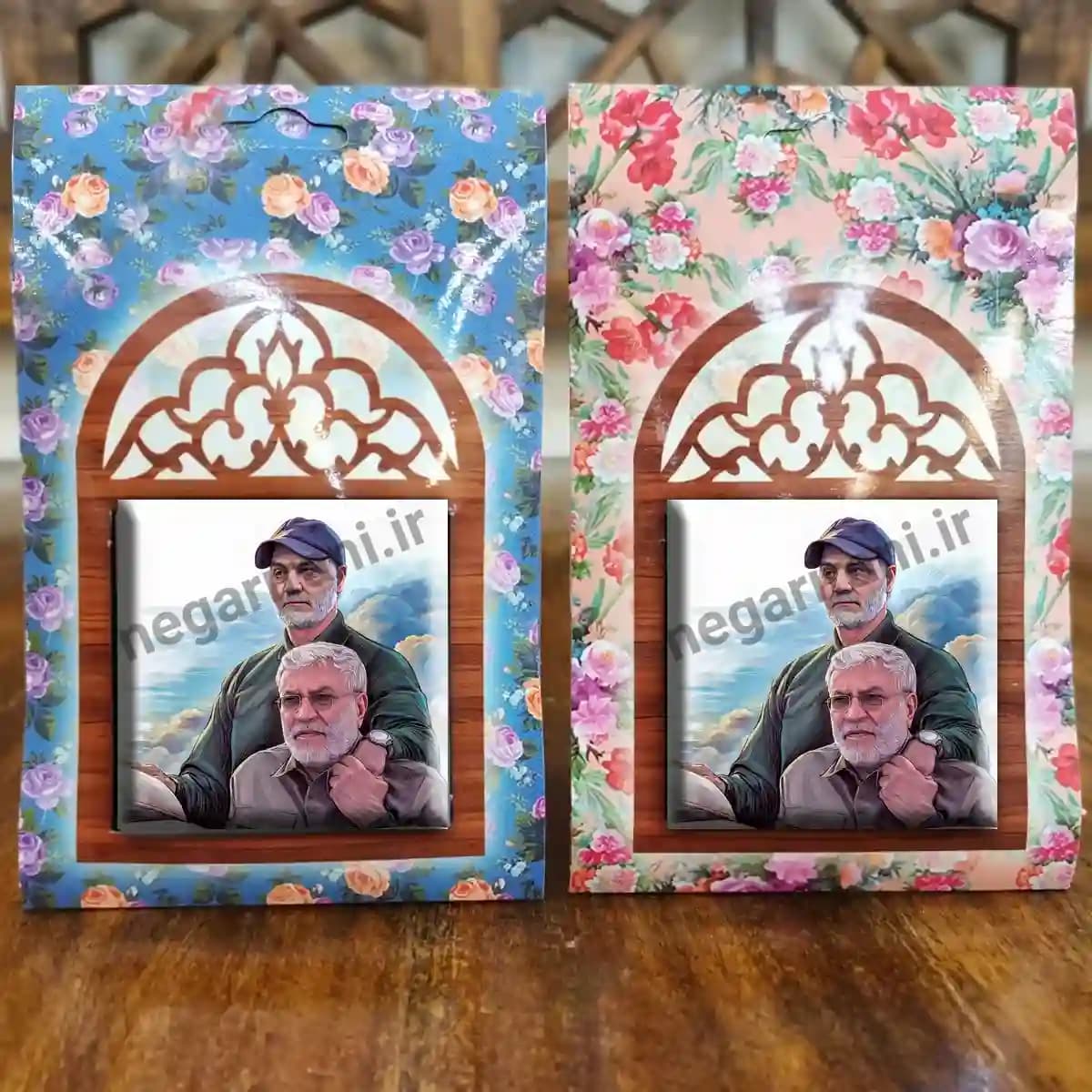 تندیس کاشی پنجره ای نقاشی حاج قاسم و ابو مهدی مدل 2ZG35 — تصویر ۵
