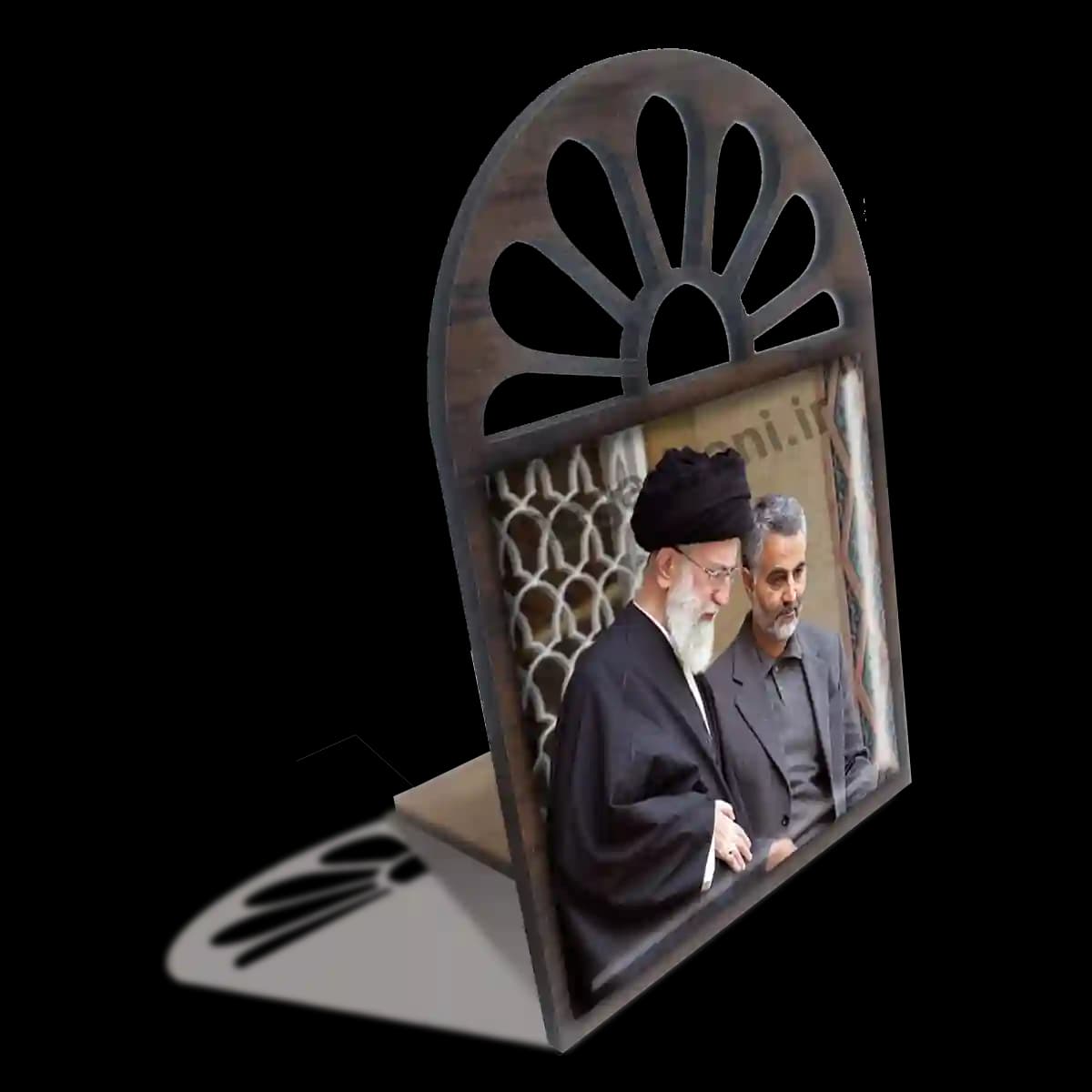 تندیس کاشی پنجره ای حاج قاسم و رهبر مدل 2ZG24 — تصویر ۴