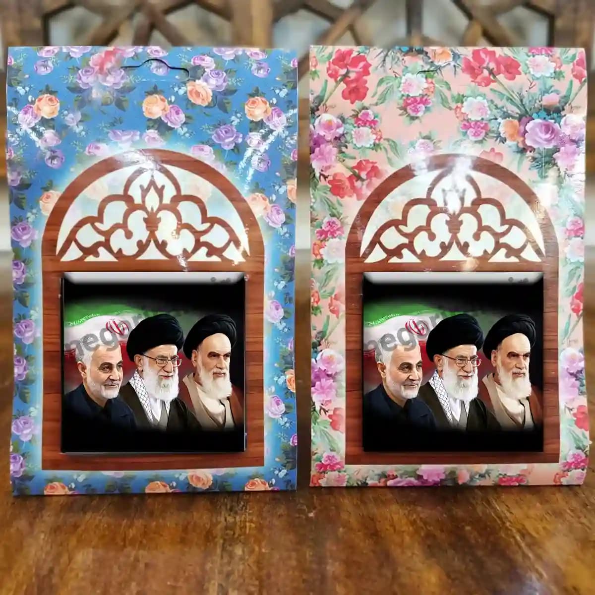 تندیس کاشی پنجره ای رهبر و امام و حاج قاسم مدل 2ZG22 — تصویر ۵