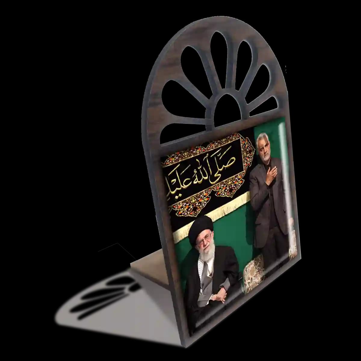 تندیس کاشی پنجره ای حاج قاسم و رهبری مدل 2ZG19 — تصویر ۴