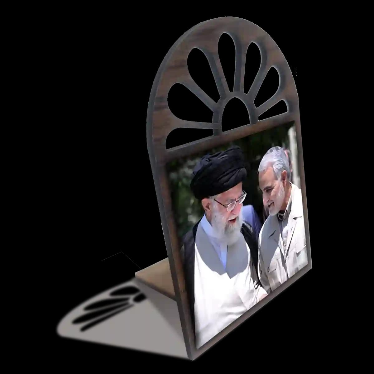 تندیس کاشی پنجره ای امام و حاج قاسم مدل 2ZG17 — تصویر ۴
