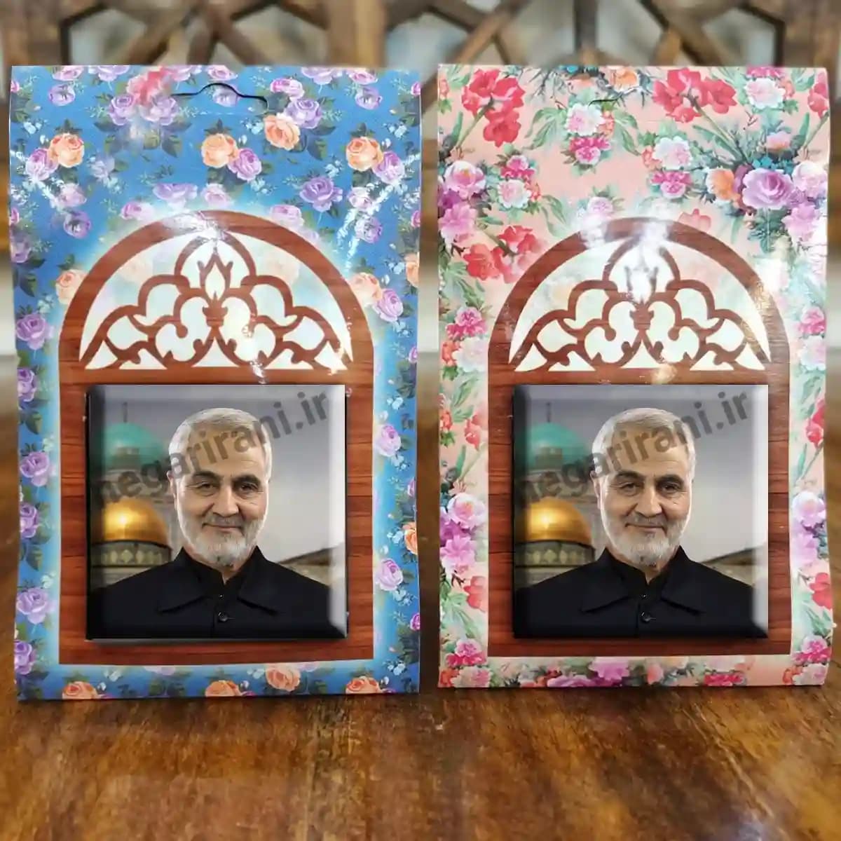 تندیس کاشی پنجره ای حاج قاسم و حرم مدل 2ZG9 — تصویر ۵