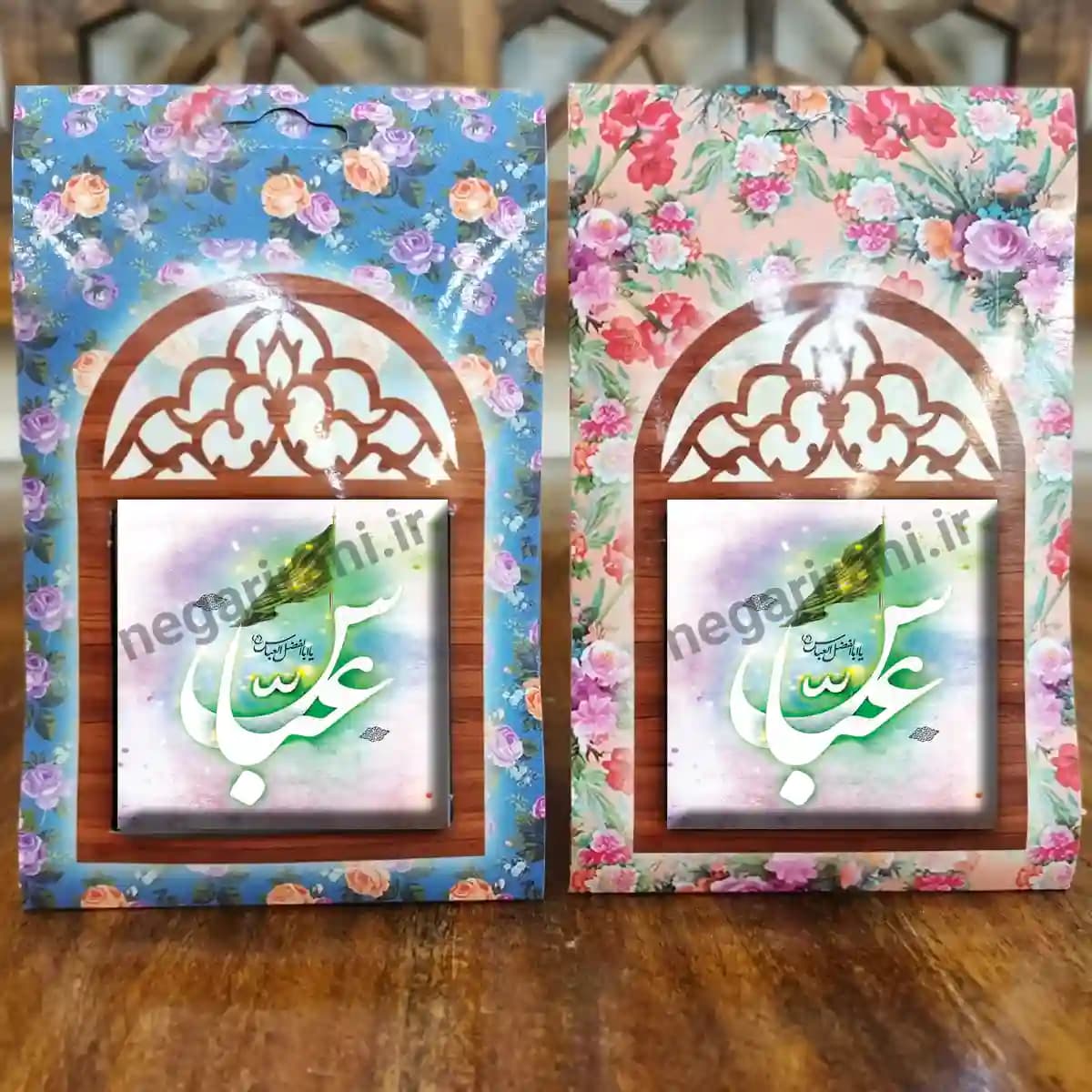 تندیس کاشی پنجره ای عباس علیه السلام مدل 2X 18 — تصویر ۵