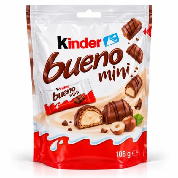 شكلات شيري كيندر بوينو ميني 20 عددي با طعم فندق (108 گرم) Kinder Bueno Mini Chocolate — تصویر ۶