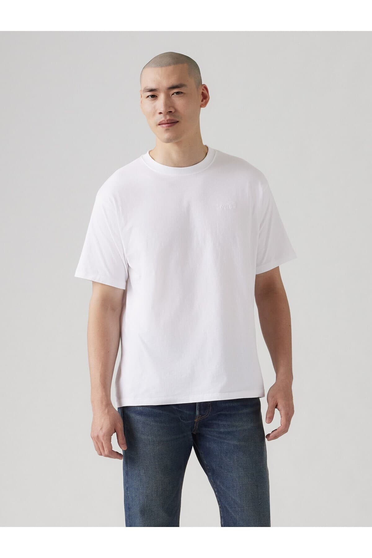 تی شرت لیوایز مردانه پنبه ای سفید راسته Regular/رگولار بیسیک کژوال/روزمره | Levi’s A0637-0000 TR — تصویر ۵