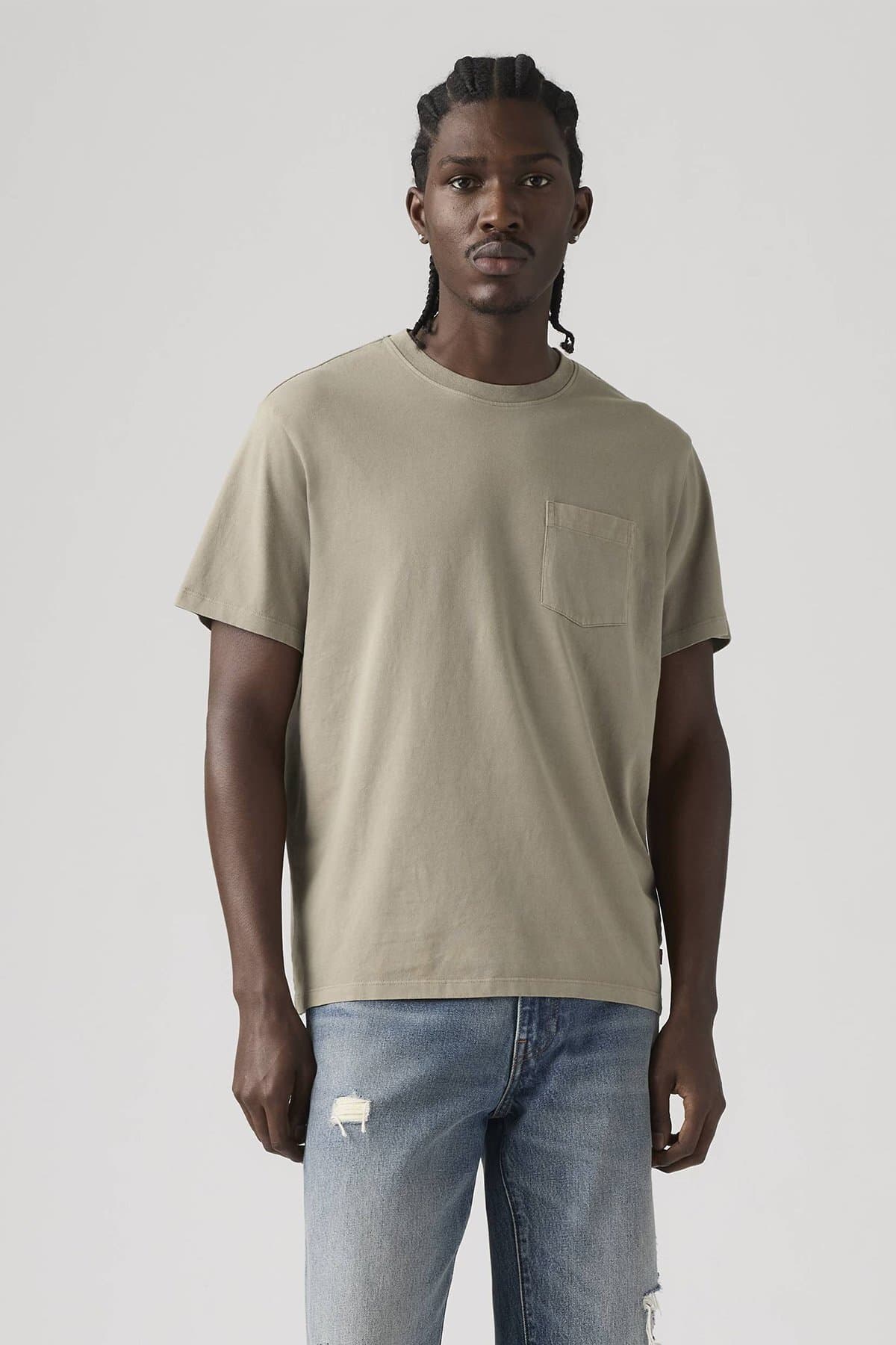 تی شرت لیوایز مردانه پاموک بژ راسته Regular/رگولار Regular/رگولار Daily/روزانه | Levi’s p00002631 TR — تصویر ۳