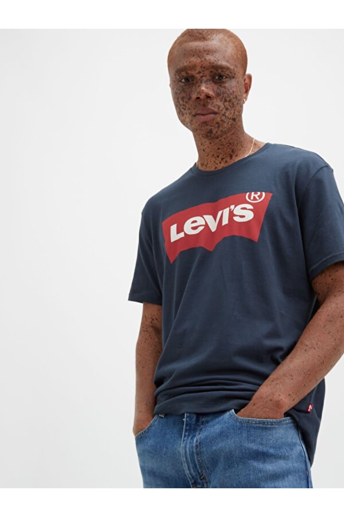 تی شرت لیوایز مردانه پاموک آبی هندسی Regular/رگولار بیسیک Daily/روزانه | Levi’s 17783-031317626 PK