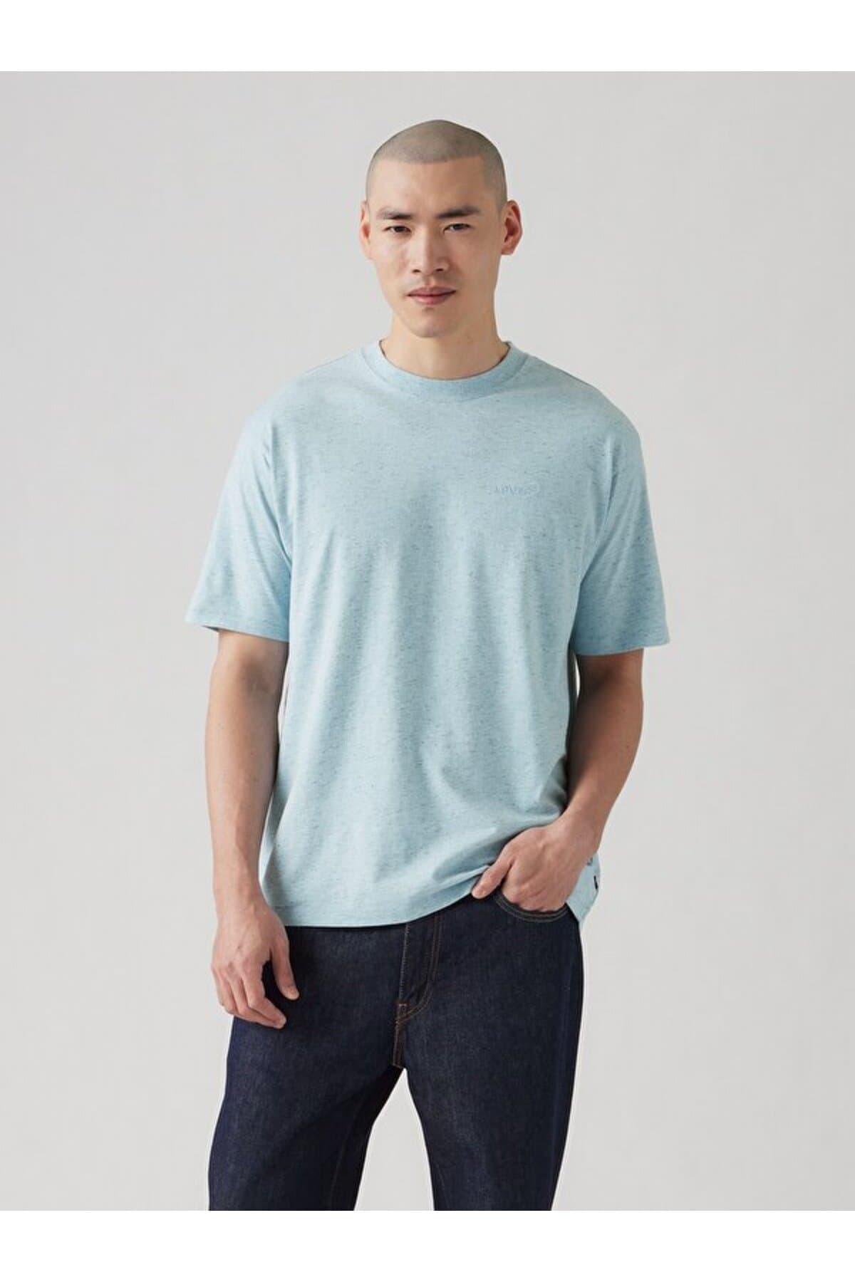 تی شرت لیوایز مردانه پنبه ای آبی راسته Regular/رگولار بیسیک کژوال/روزمره | Levi’s A063701410 PK