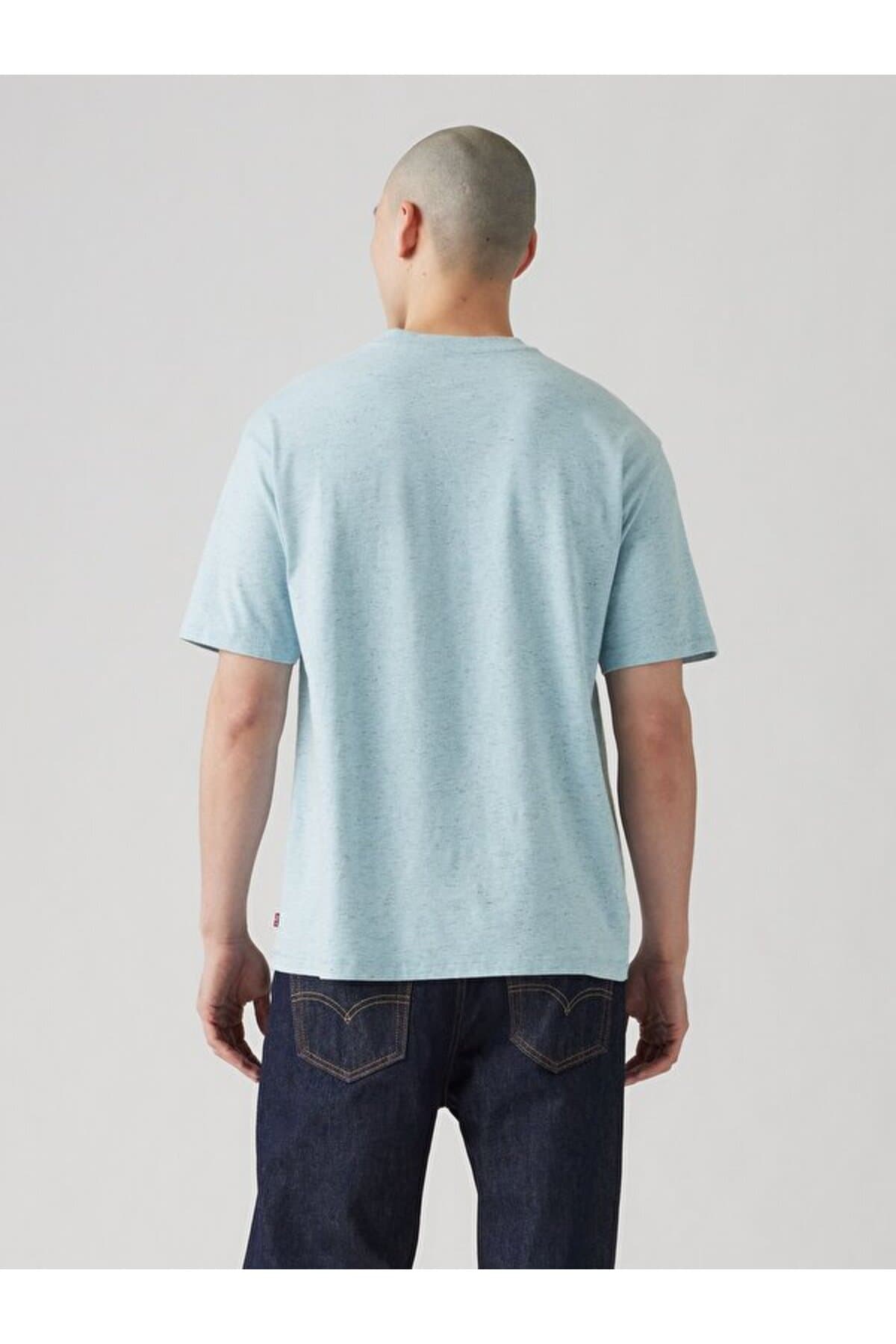 تی شرت لیوایز مردانه پنبه ای آبی راسته Regular/رگولار بیسیک کژوال/روزمره | Levi’s A063701410 PK — تصویر ۲