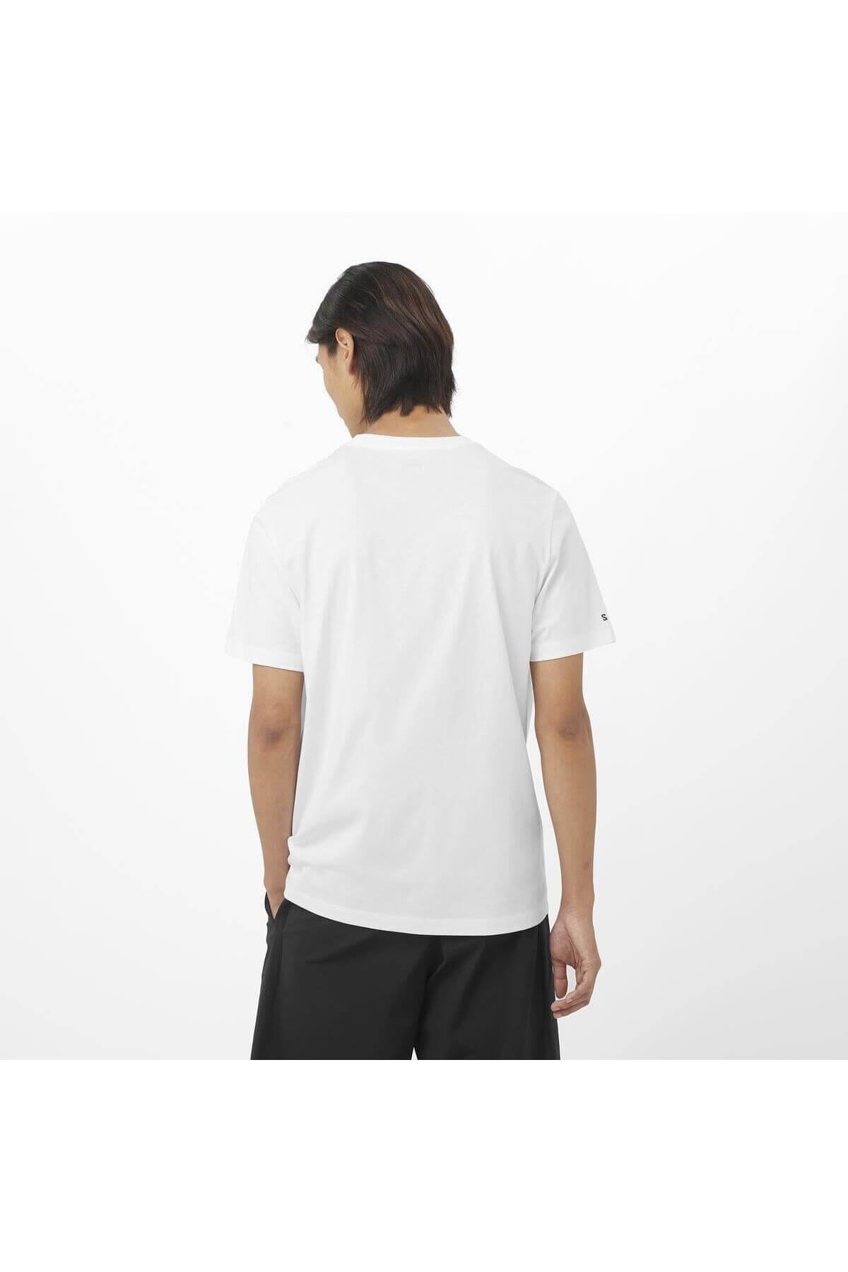 تی شرت ورزشی سالومون مردانه پارچه سفید راسته بیسیک اسپرت | Salomon LC2535200 TR — تصویر ۴